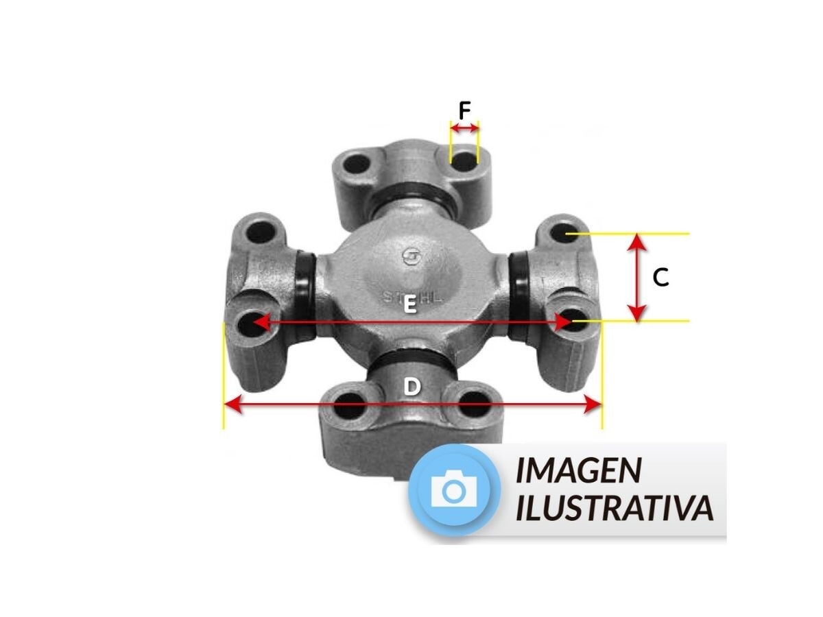 CRUCETA C:42.7mm D:120mm E:89.1mm F:10.5