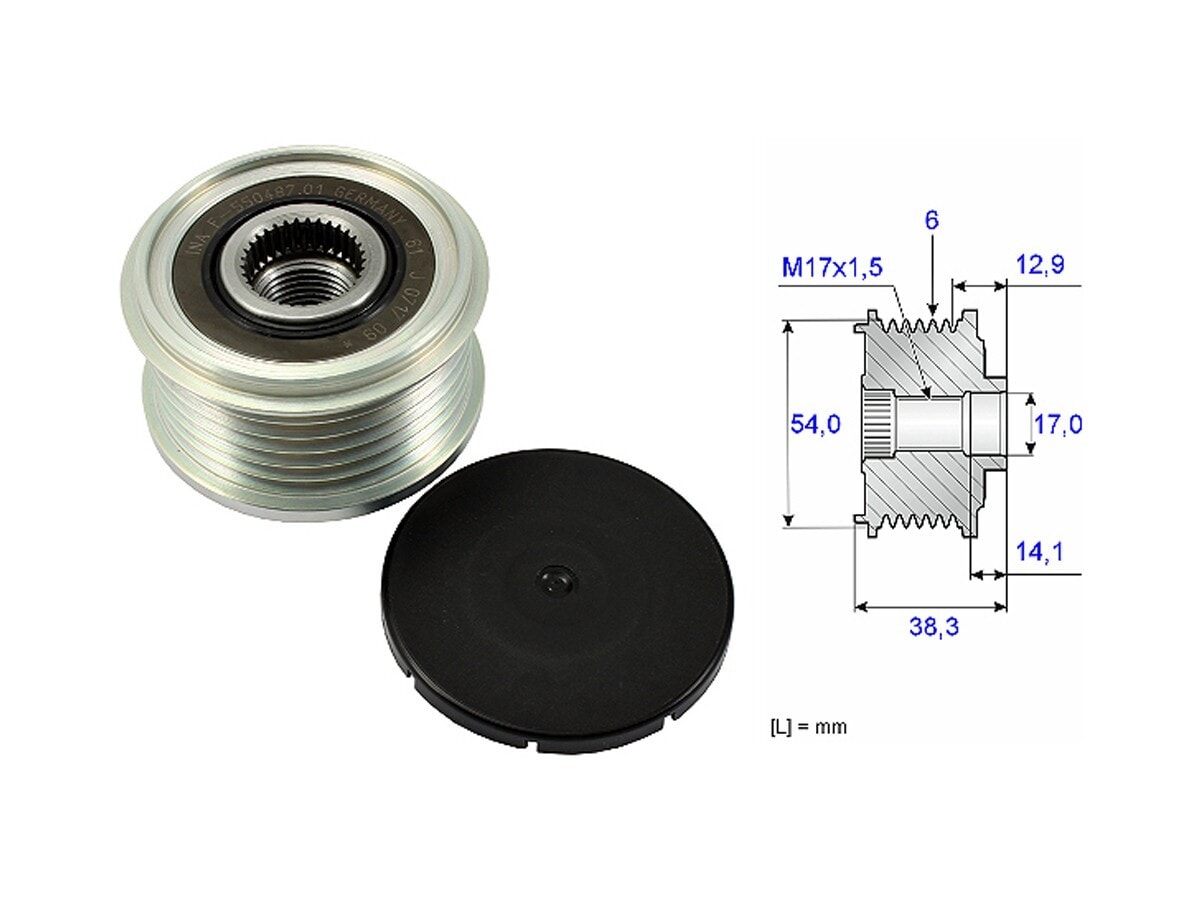 Polea Alternador Marcha Libre Alt Chevrolet Corsa Citroen C4 Cactus C-Elysee Berlingo C3 Aircross/C3 Opel Corsa Combo Grandland Peug 208/2008/3008/308/308 Sw/Partner 2008 Ii/301 12-28