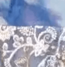 Batik Índigo y Tul Bordado Gris