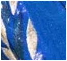 Mandi Azul y Bordado Hojas Azul y Dorado
