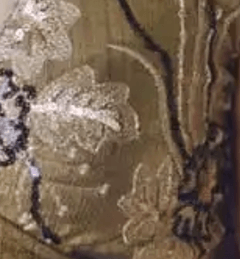 Mandi Oro Negro y Bordado Flores Dorado