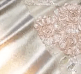 Eco Cuero Metalizado y Tul Bordado Flor Beige