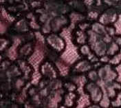 Tul Encaje Flores Negro Y Base Licra Rosa