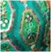 Suizo Turquesa y Bordado India Verde