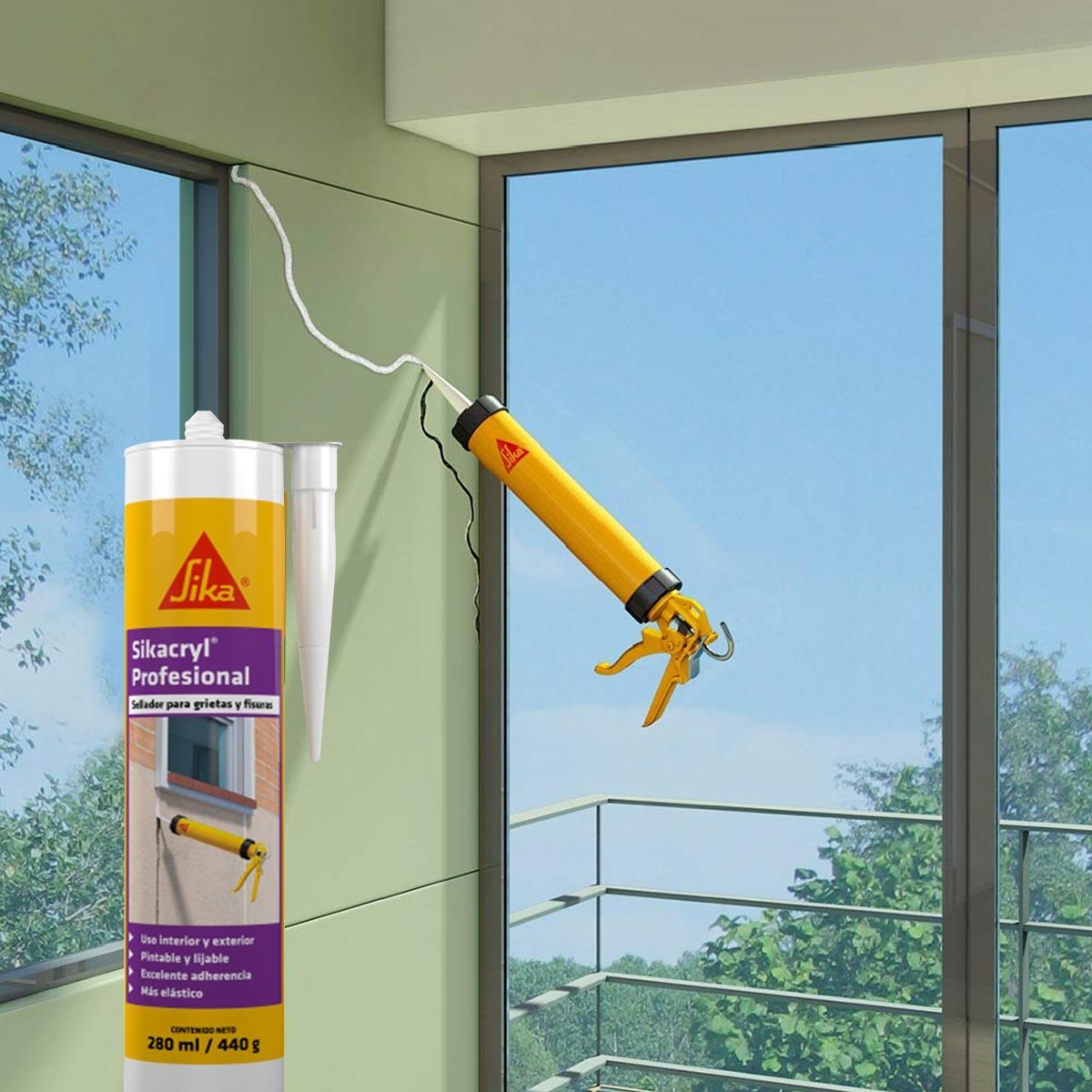 Sellador Sikacryl Profesional Blanco 280cc