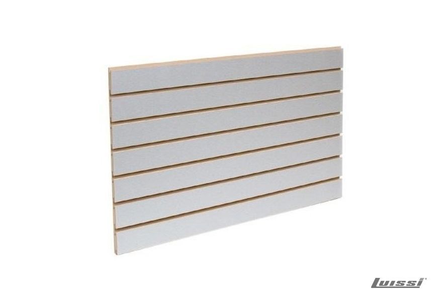 Tablero MDF Slotwall Eurodekor Ranurado Blanco 18 mm Egger