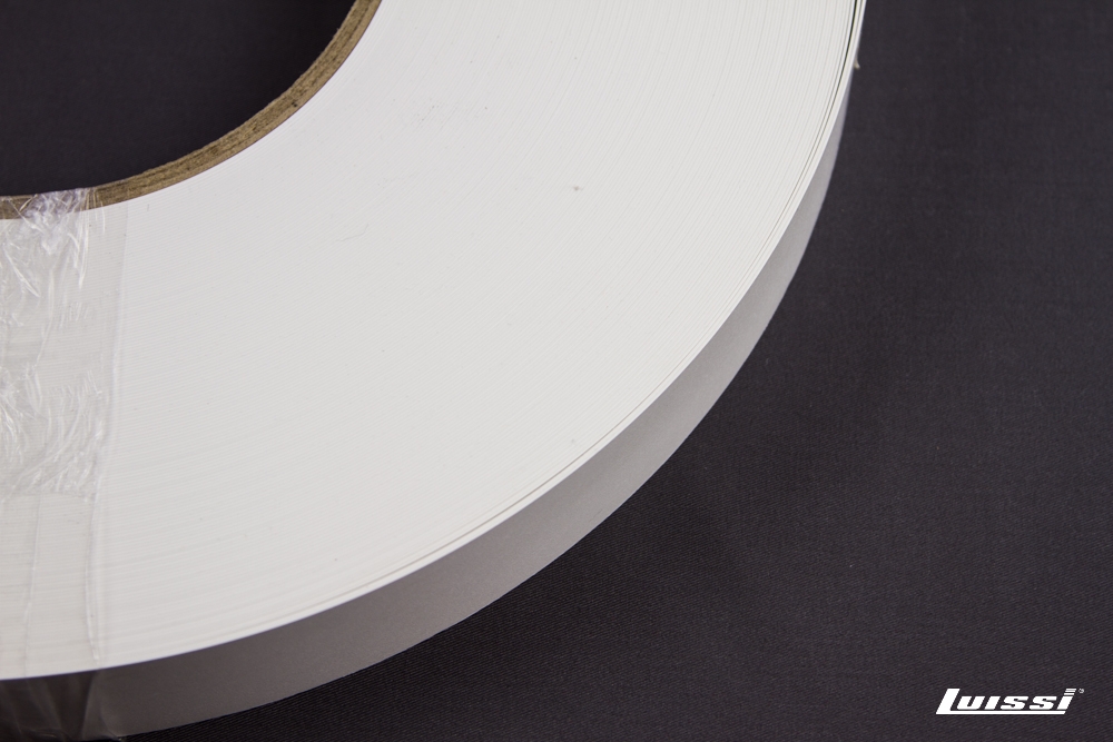 Canto ABS blanco 45 mm. x 1 mm.