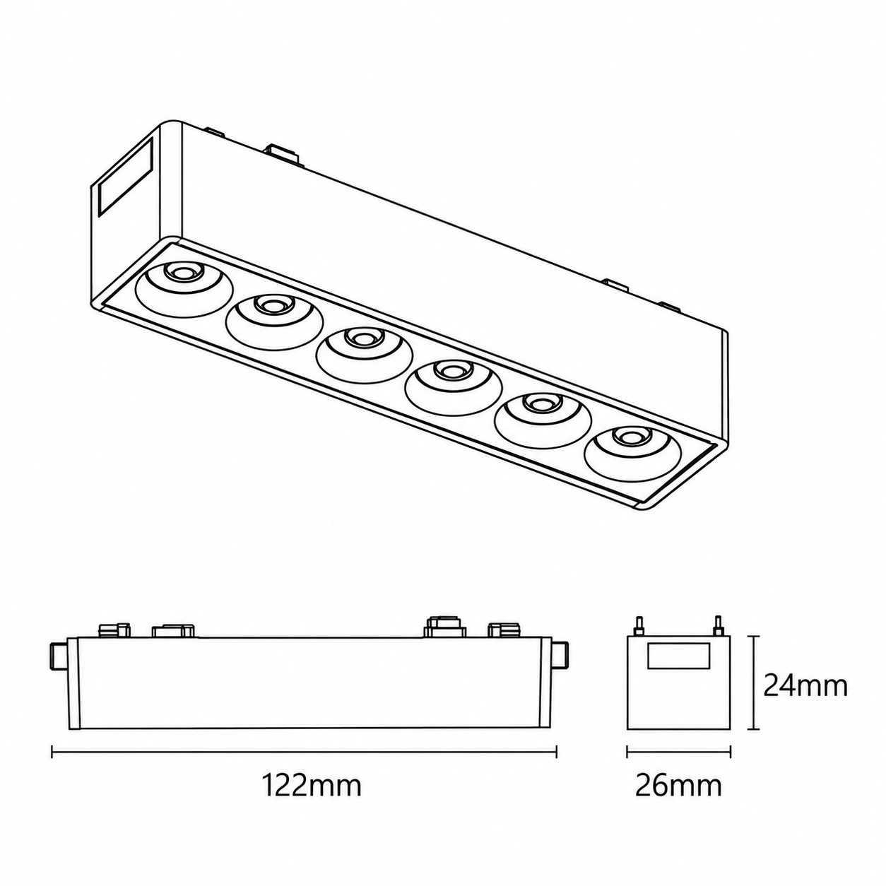 LINEAR GRILL LIGHT - Compatible con riel CX