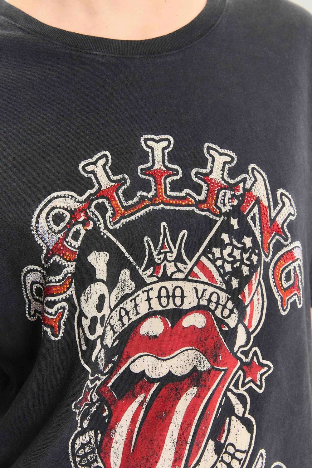 REMERA PAINT IT BLACK SHINY