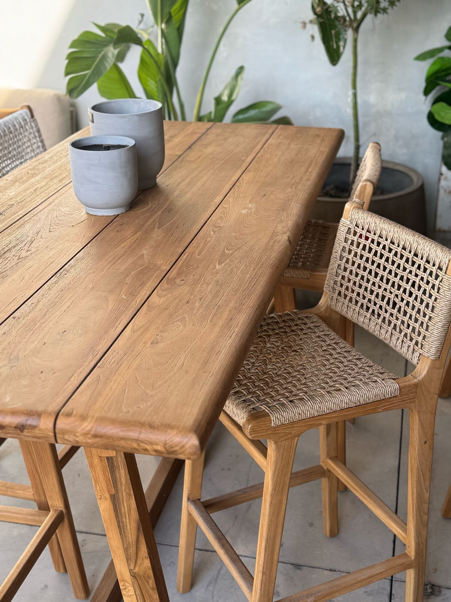 MESA BAR ALTA KUBO TEKA NATURAL 180X85XH95