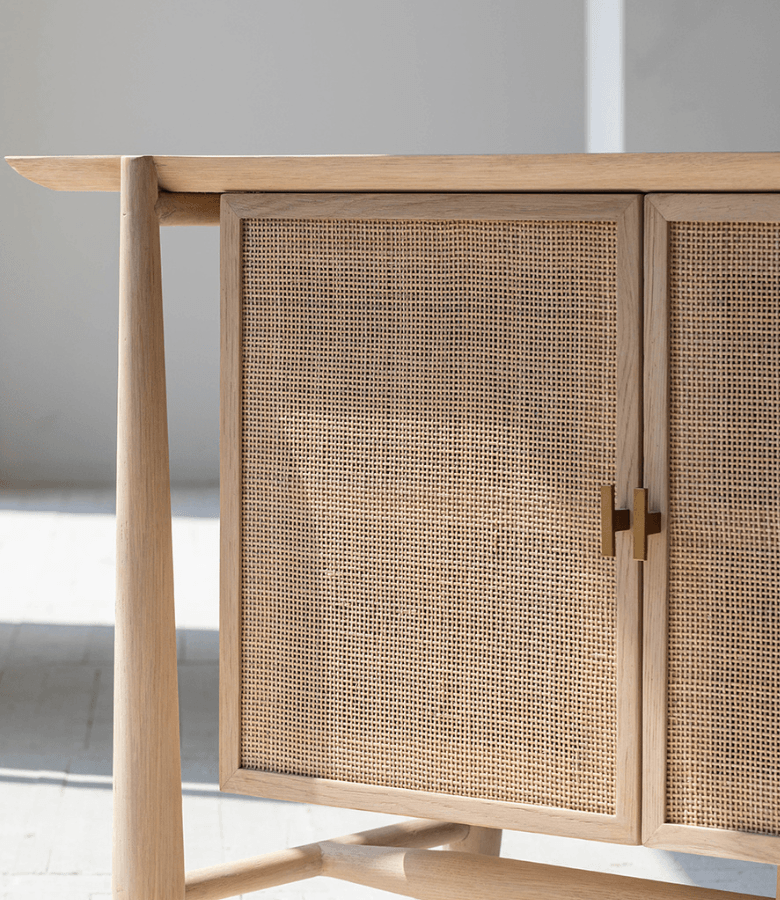 APARADOR ROBLE NATURAL Y RATTAN FLAMANT