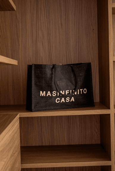 BOLSA MASINFINITO YUTE NEGRO 35X51X20