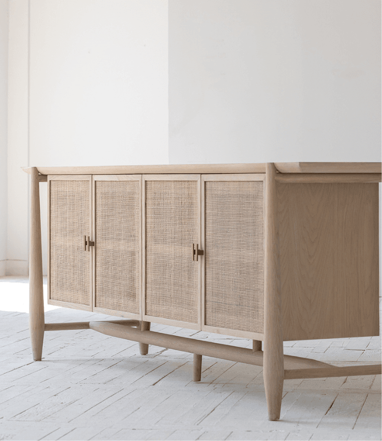 APARADOR ROBLE NATURAL Y RATTAN FLAMANT