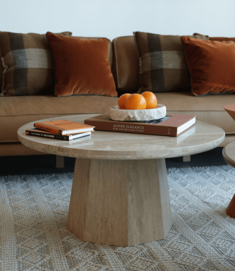 MESA LIVING VERONA CIRCULAR TRAVERTINO