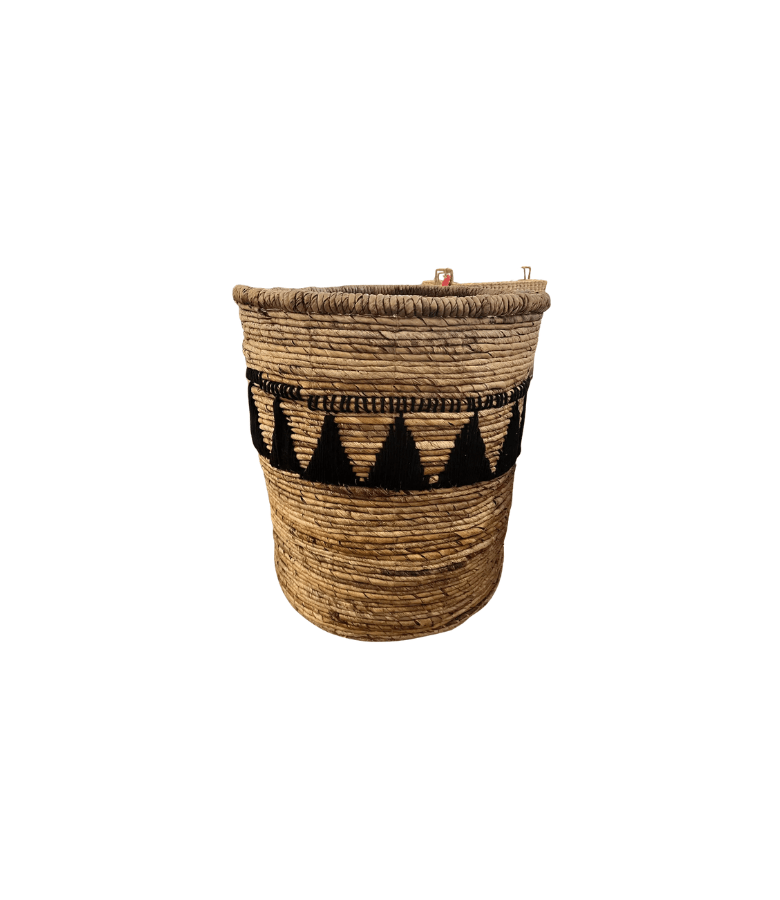 CANASTO CRAFTS TRIANGULOS 43X36X51 NEGRO