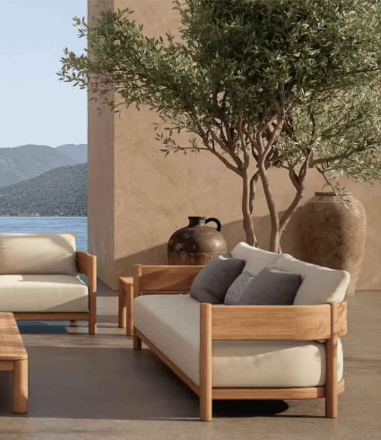 SOFA LARA OUTDOOR TEKA CON ALMOHADONES 240