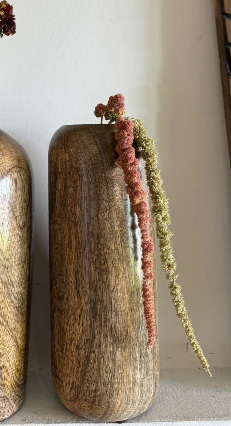 JARRON TRIBAL MADERA MANGO NATURAL