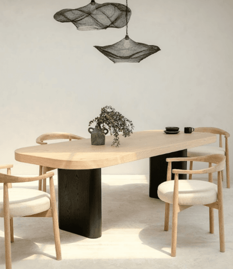 MESA COMEDOR BAKERS ROBLE 240X100 NAT/NEG