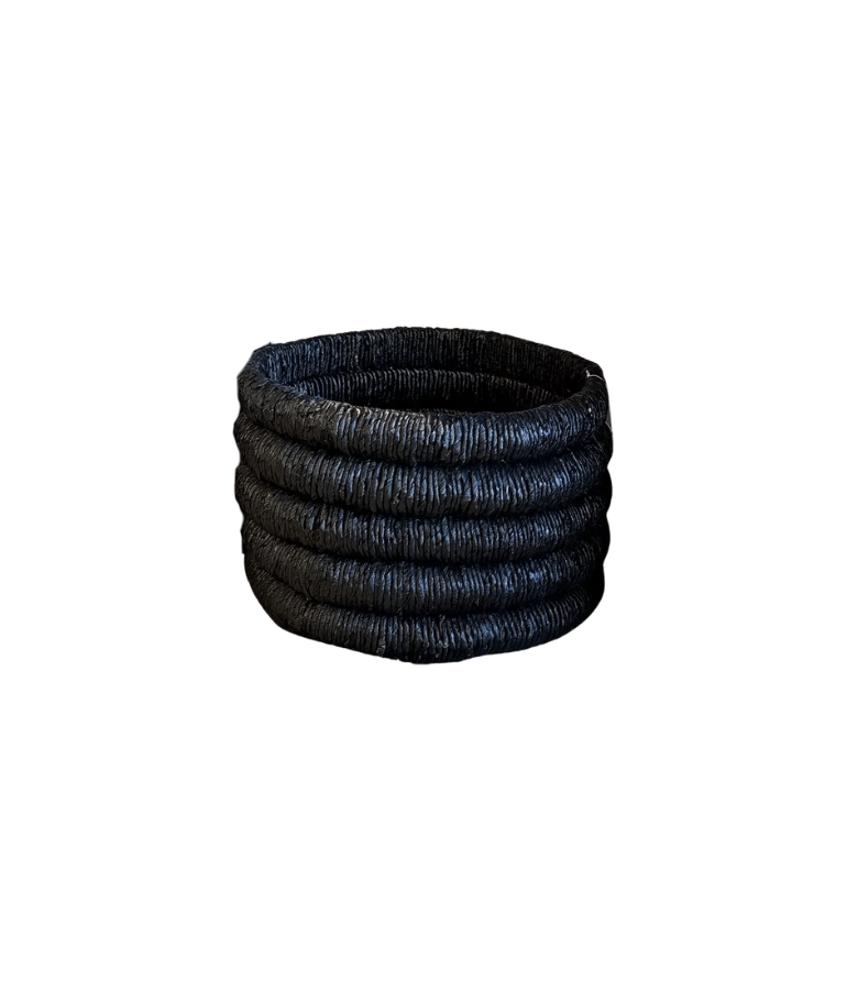 CANASTO CRAFTS TRENZADO ESPIRAL NEGRO