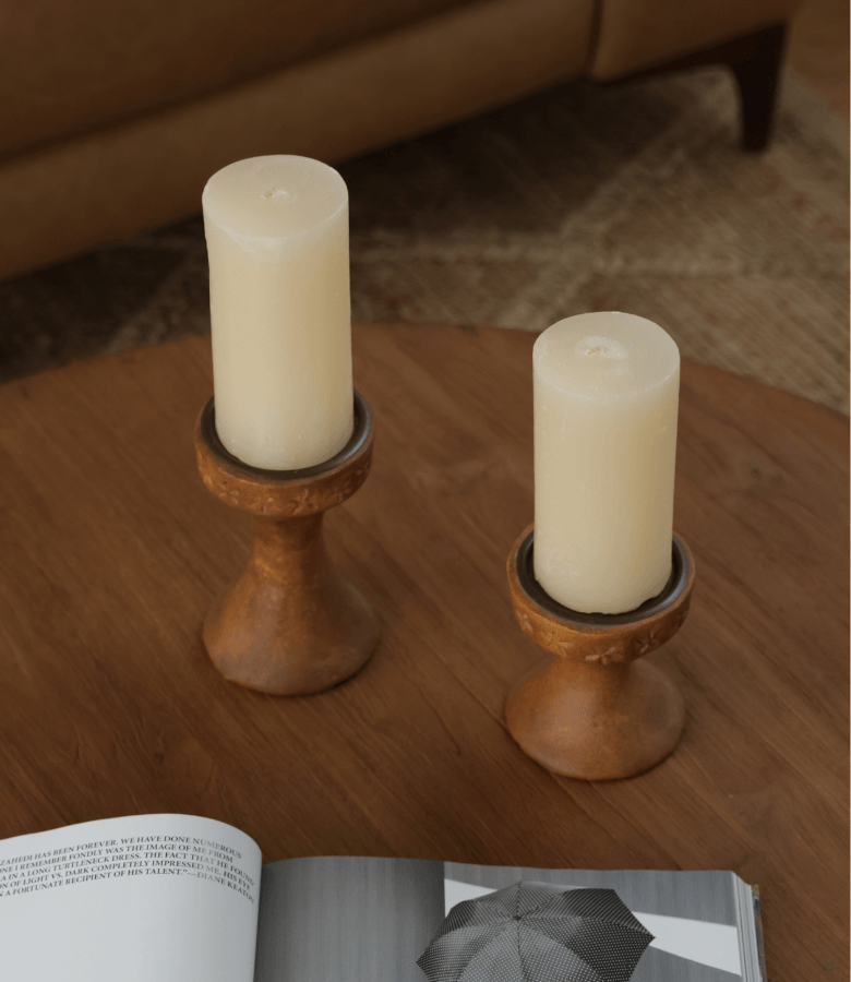 CANDELABRO CUERO ARTERIORS 20X23 L