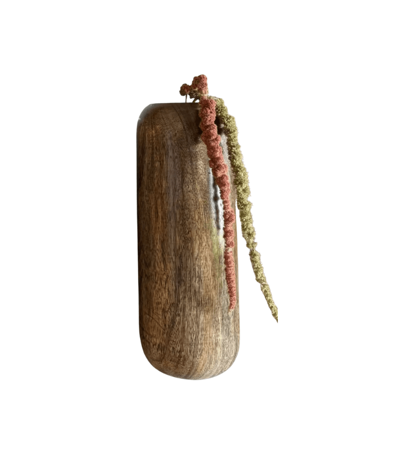 JARRON TRIBAL MADERA MANGO NATURAL