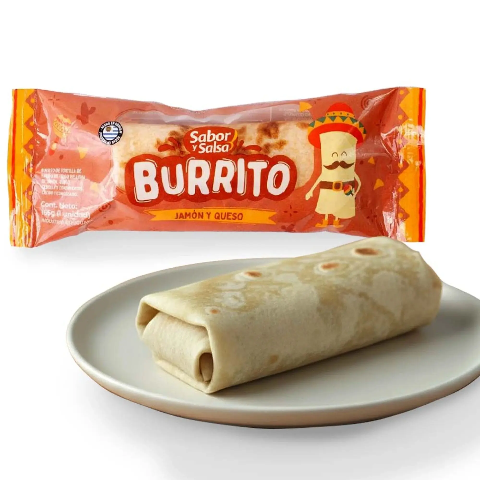 BURRITO SABOR Y SALSA DE JAMON Y QUESO 165GR