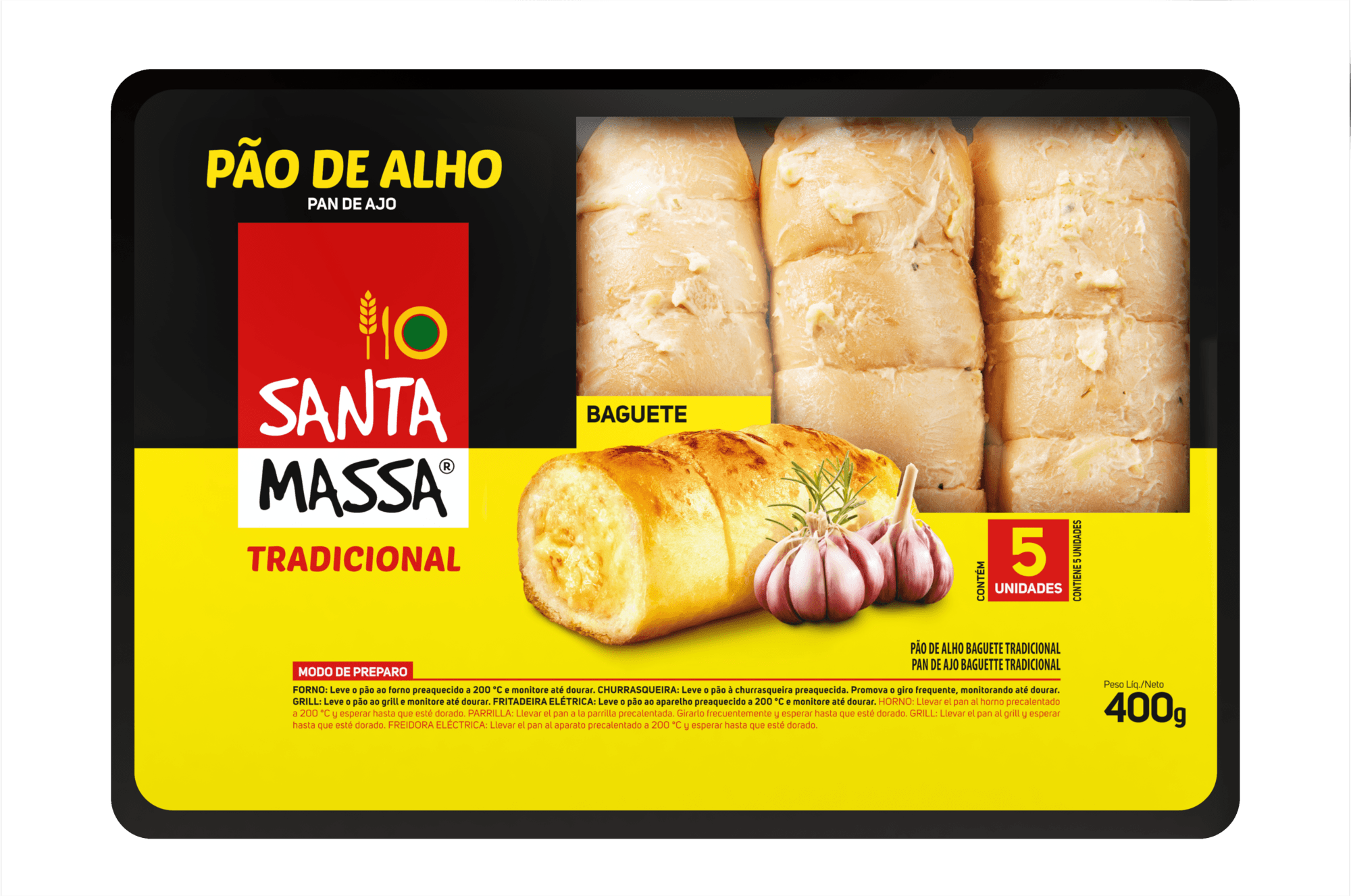 PAN DE AJO SANTA MASSA TRADICIONAL 400 GRS