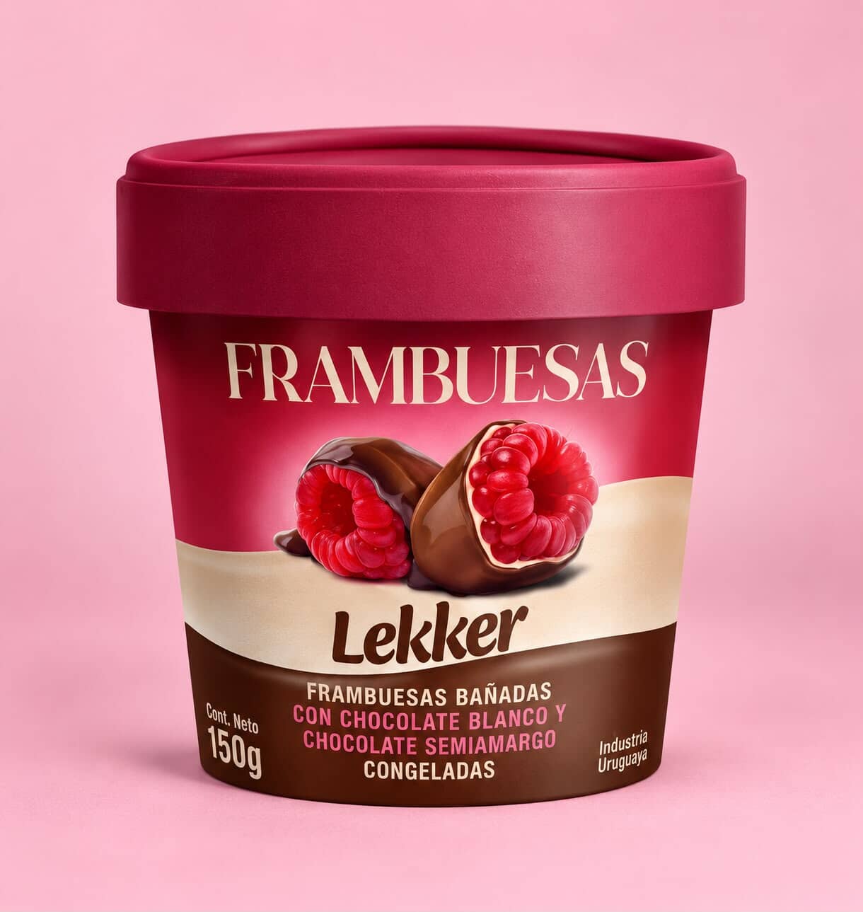 FRAMBUESA BAÑADA LEKKER CON CHOCOLATE BLANCO