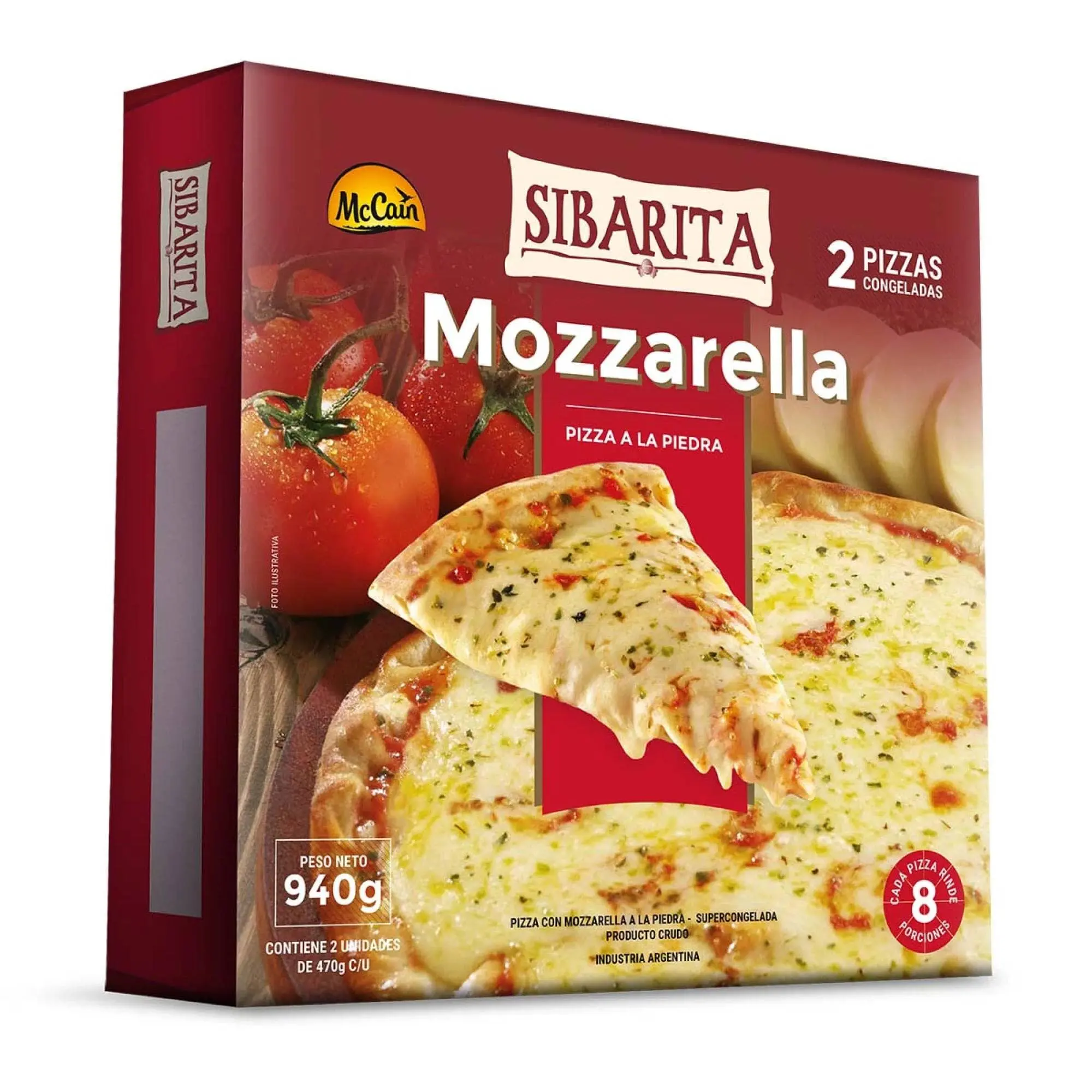 PIZZA MUZZARELLA SIBARITA X2UDS 940GR