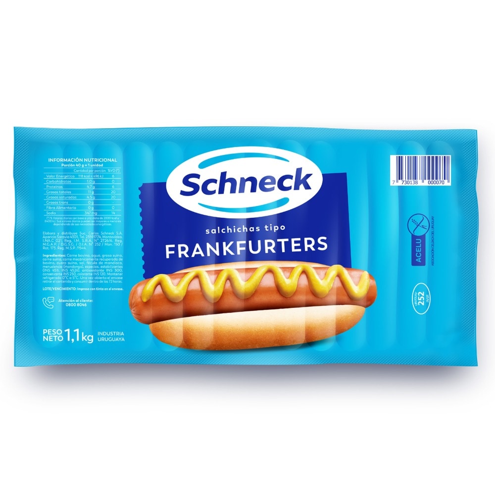 FRANKFURTERS PANCHOS CORTO SCHNECK 27UN 1,6KG