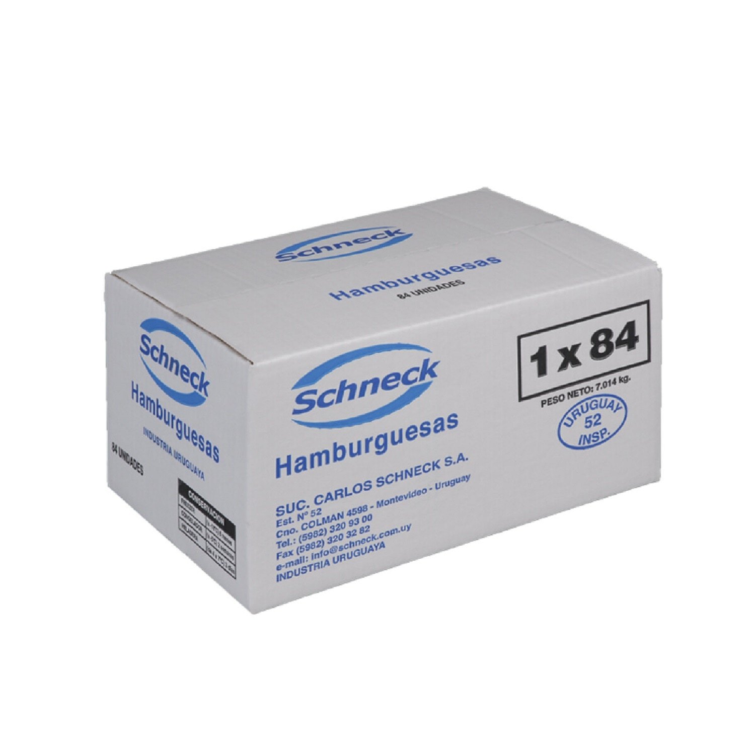 CAJA 84UN HAMBURGUESAS SCHNECK 2X70GR PARRILLERAS