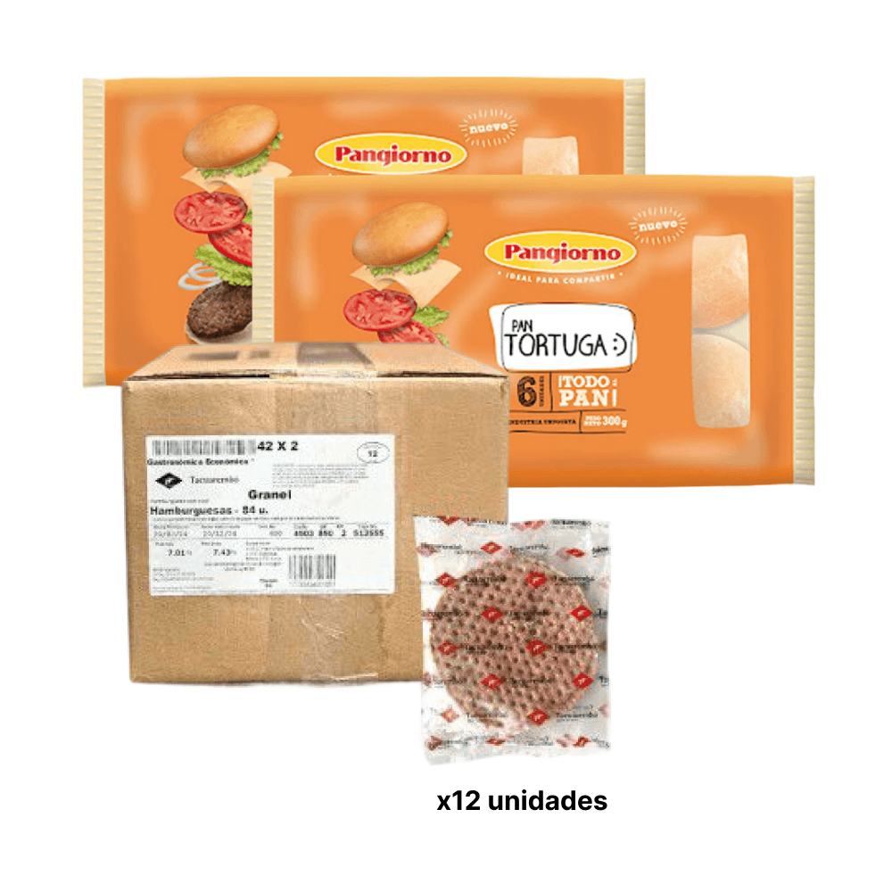 COMBO HAMBURGUESA TACUAREMBO 12UDS + 12 TORTUGAS PANGIORNO