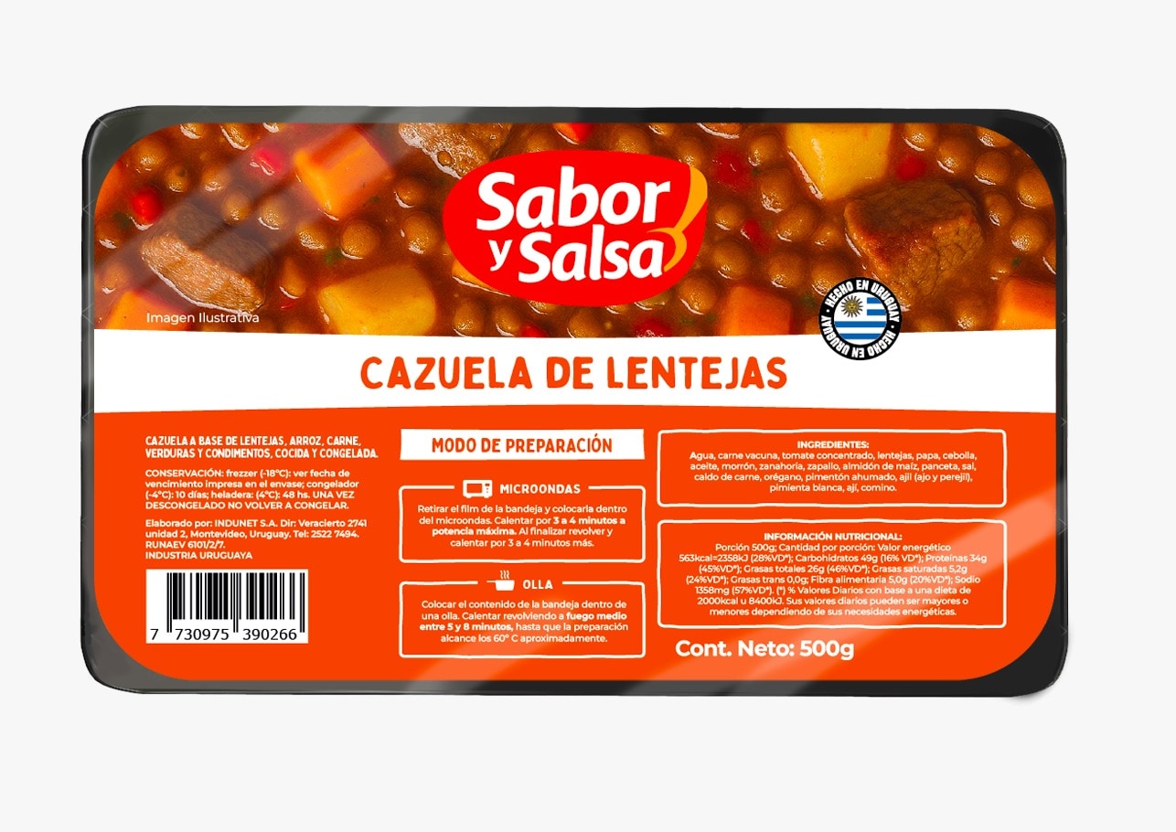CAZUELA DE LENTEJAS 500GR SABOR Y SALSA