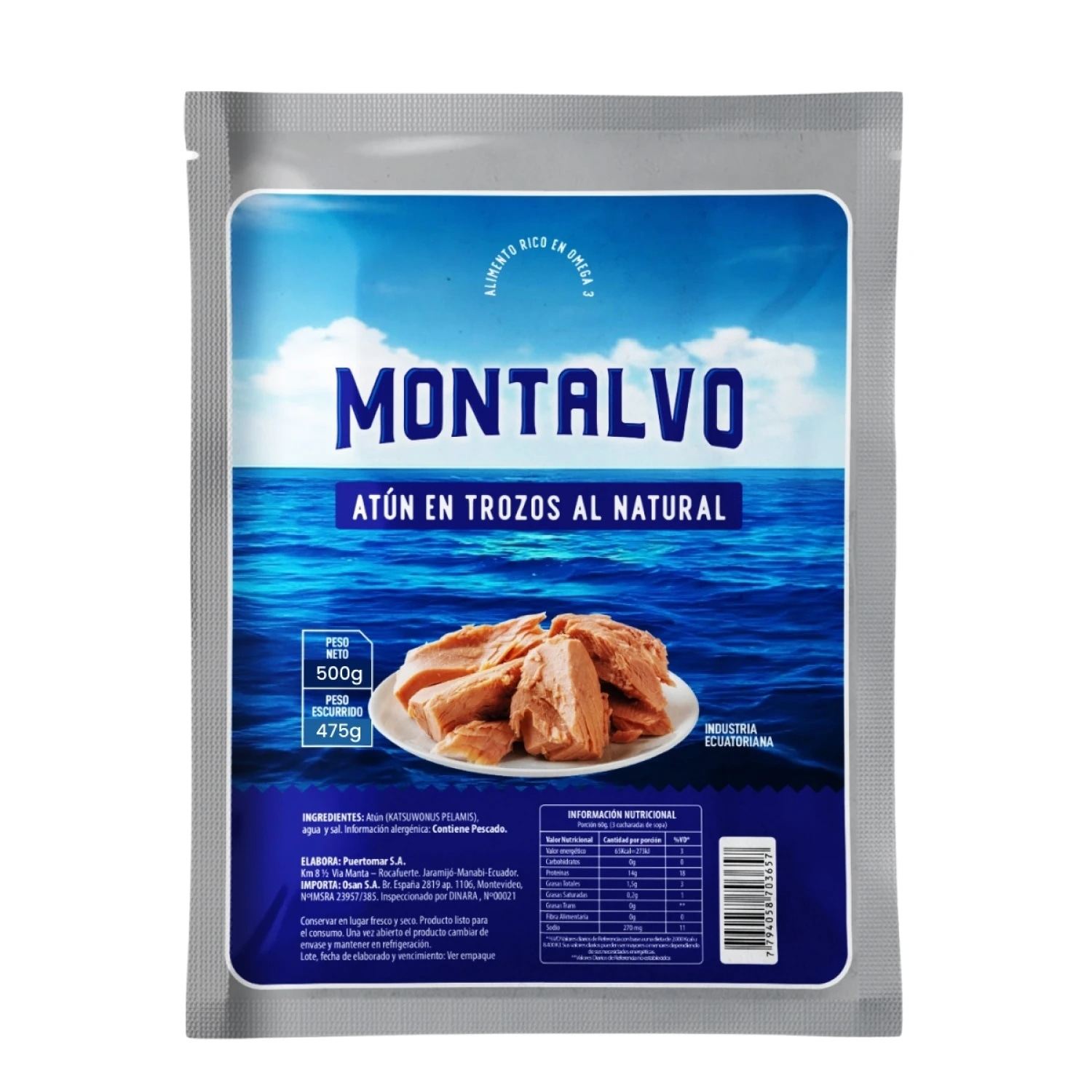 ATUN MONTALVO LOMO NATURAL 500 G