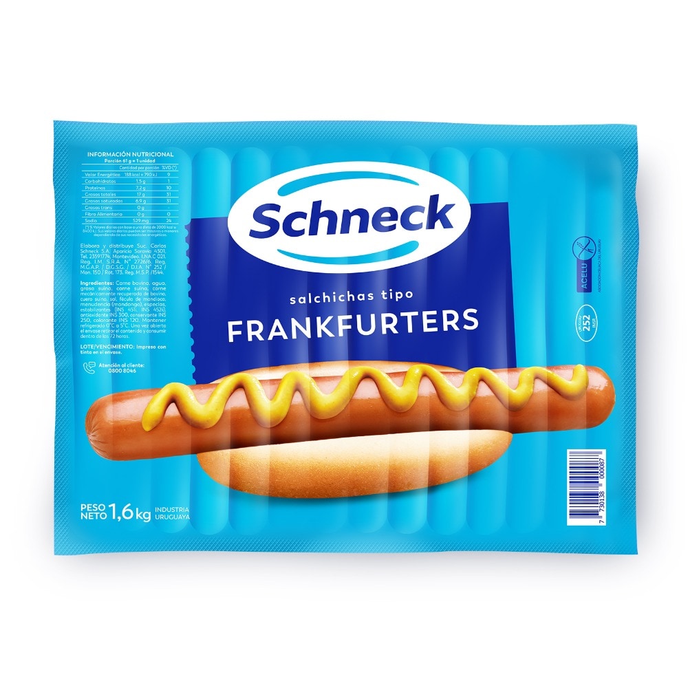 FRANKFURTERS PANCHOS LARGO SCHNECK 27UN 1,6KG