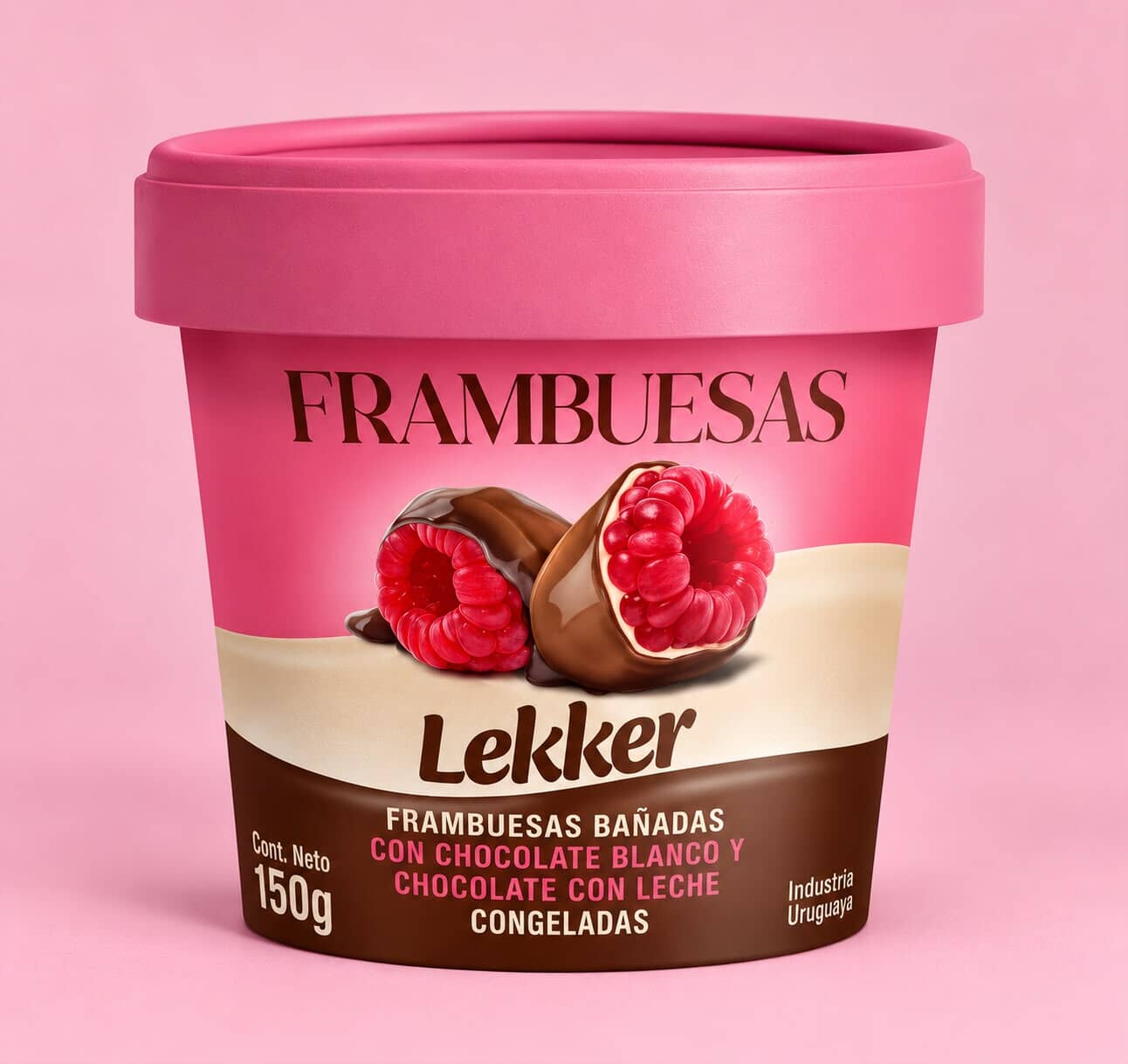 FRAMBUESA BAÑADA LEKKER CHOCOLATE CON LECHE