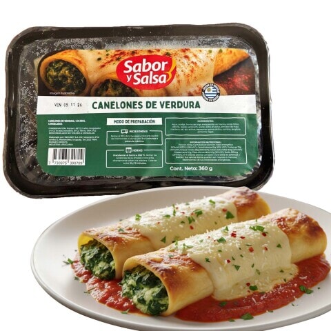 CANELONES DE VERDURA SABOR Y SALSA 360GR