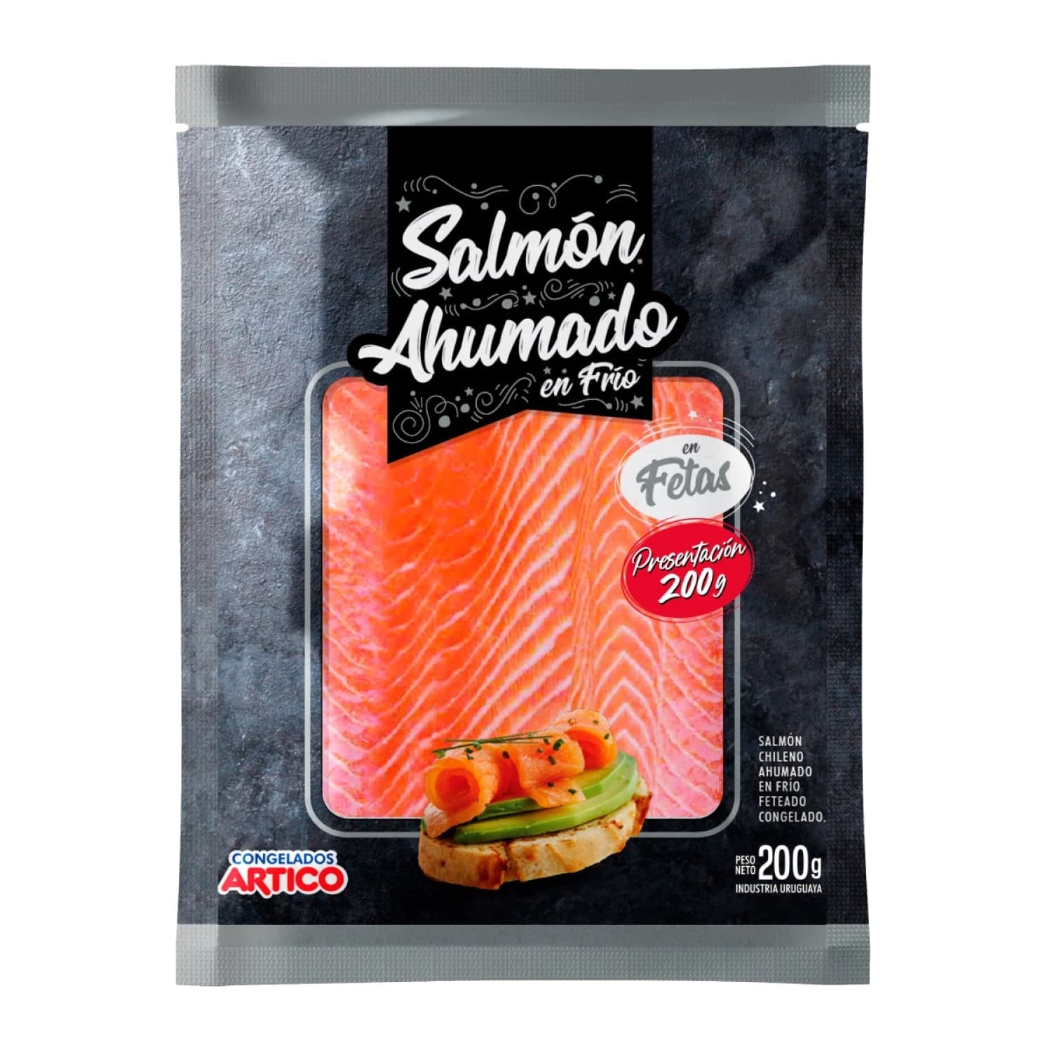 SALMON AHUMADO ARTICO EN FETAS 200 GRS.