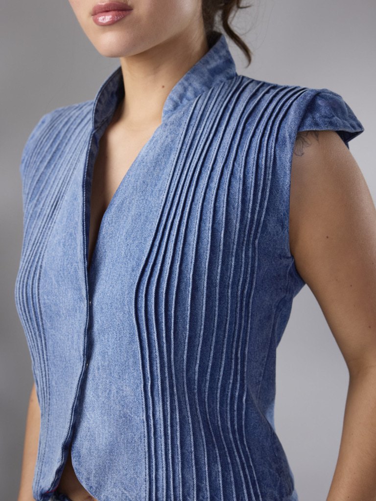 CHALECO ARAZA DENIM  by ANA LIVNI