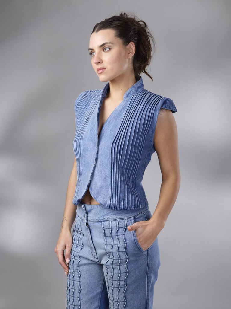 CHALECO ARAZA DENIM  by ANA LIVNI