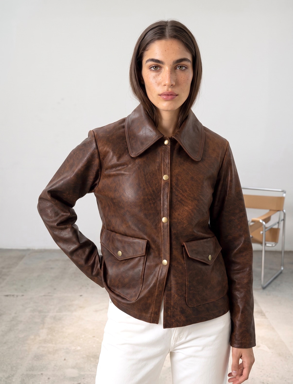 Jacket NOIRE vacuno gastado