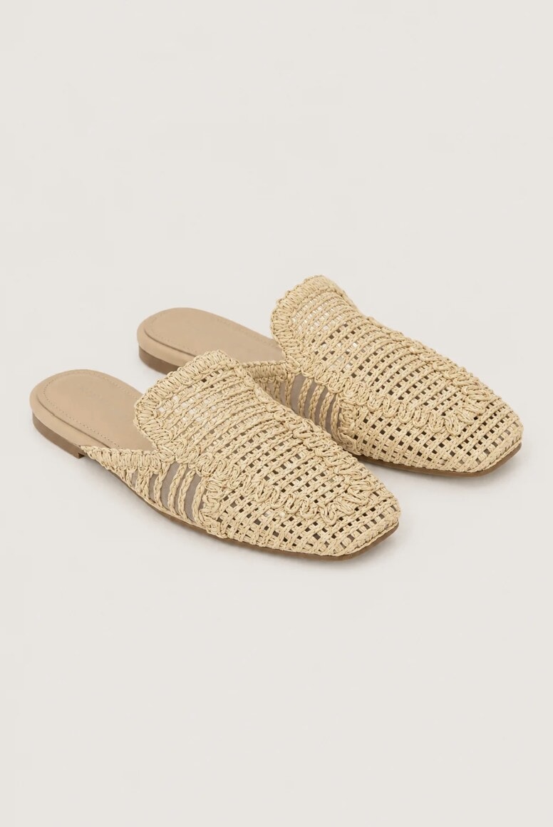 MULE NENÚFAR TEJIDO BEIGE