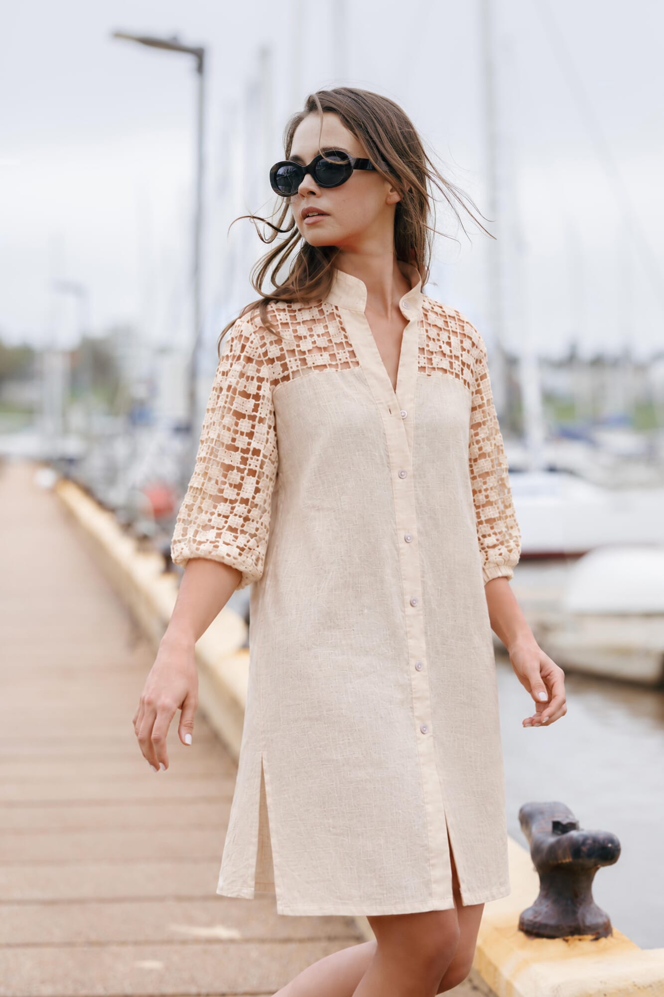 Vestido Camisero Crochet