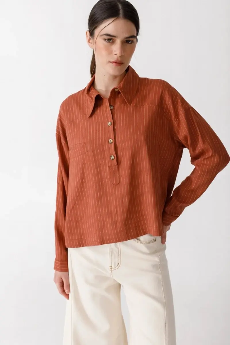 Blusa Polo Linen