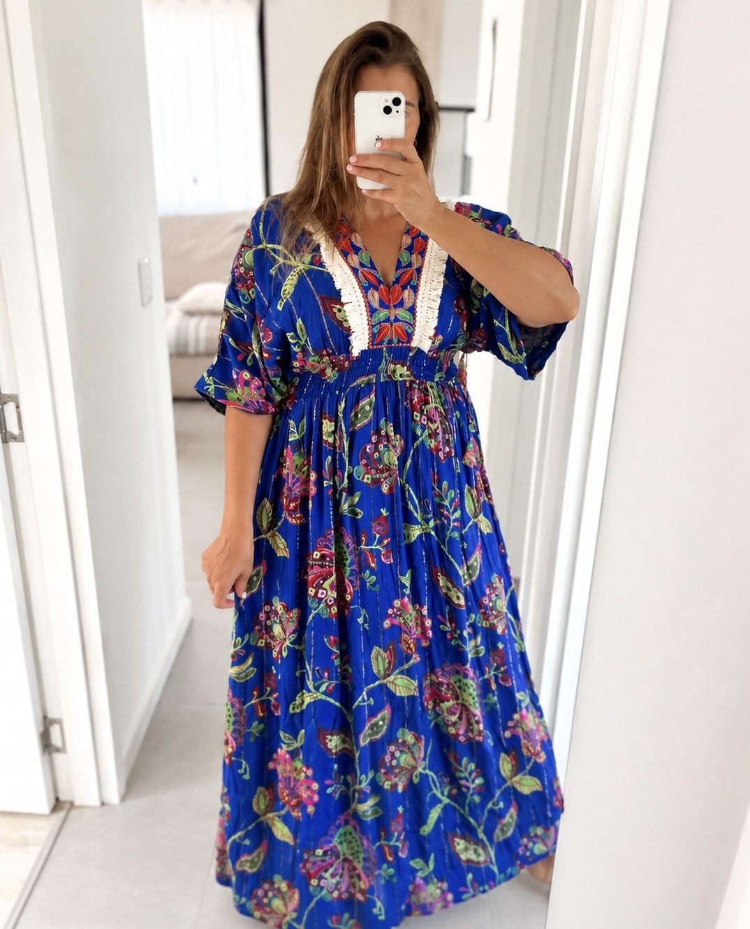 tunica estampada helena azul