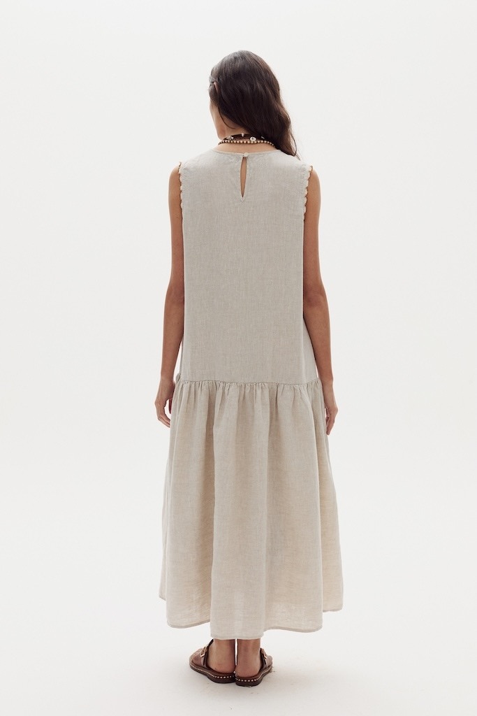 Vestido Cleo en Lino - Natural