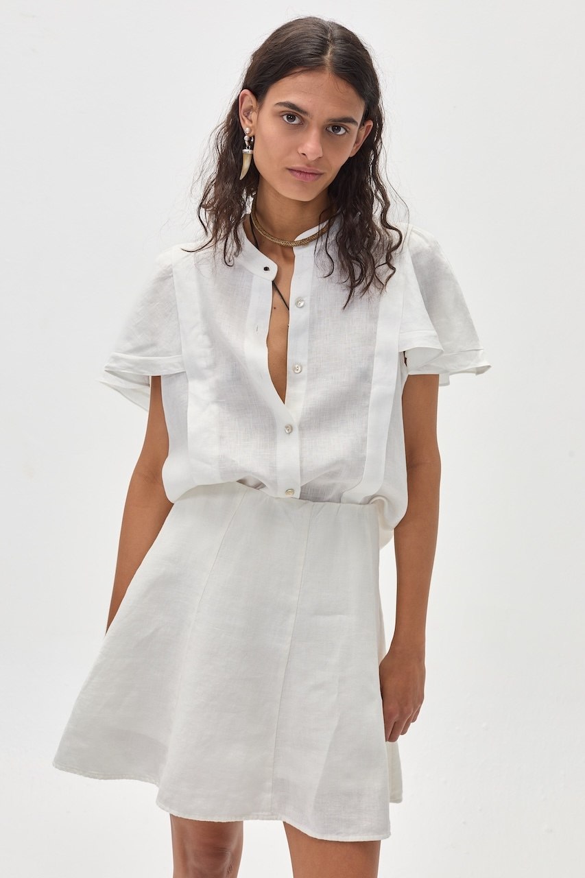 Falda Alu en Lino - Blanco