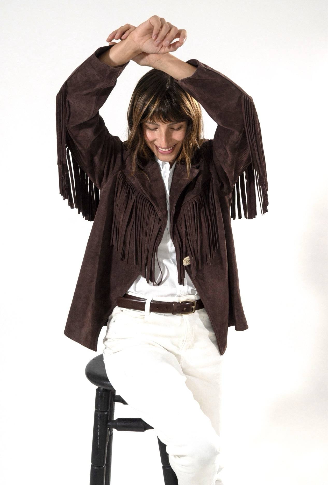 BLAZER FULL FLECOS cuero gamuza