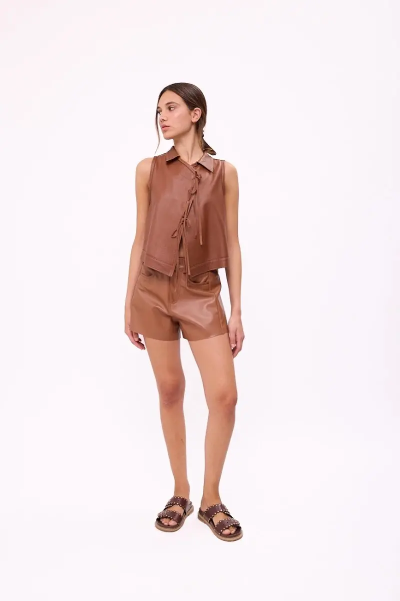 Short Wide XL Couro