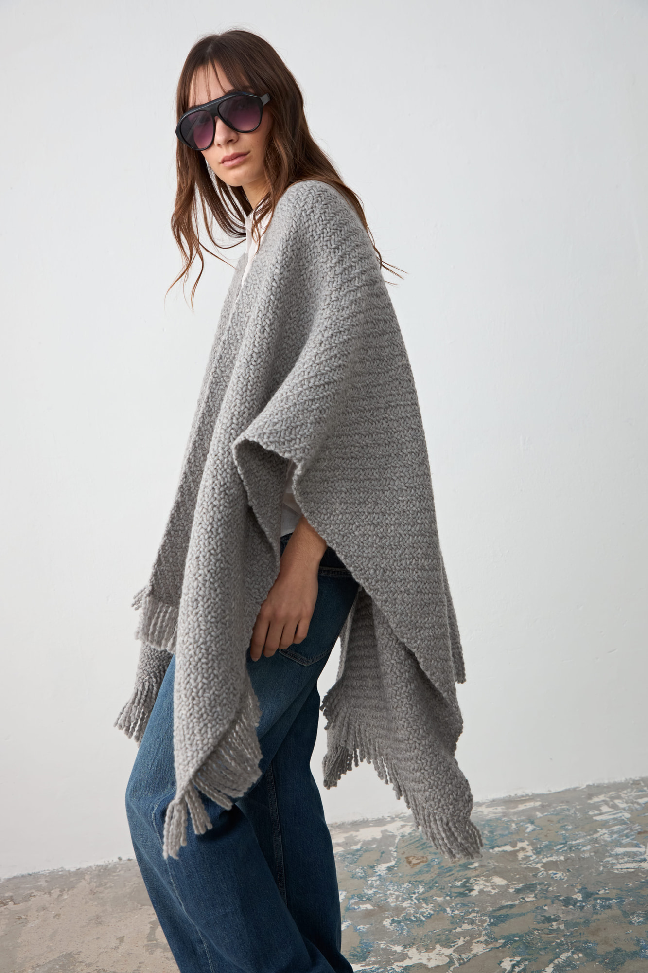 Ruana Huella Gris
